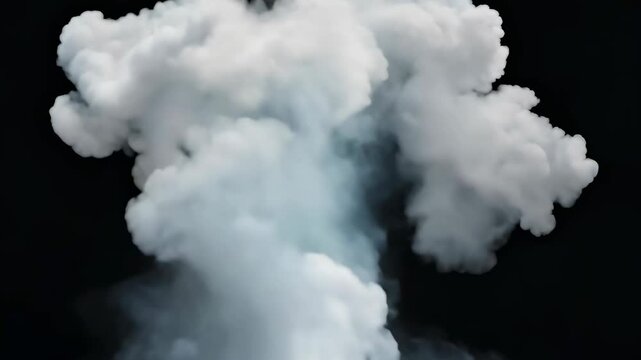 Fluffy white smoke cloud vapor plume billow mist fog cloud of smoke plume billowing white vapor billow mist fog white cloud smoke