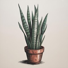 Vertical Greenery - Potted Snake Plant