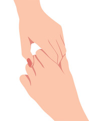 Two hands clasped together gently