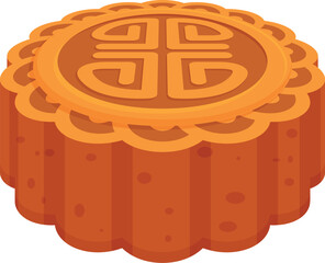 Traditional mooncake pastry showing intricate design, celebrating mid autumn festival