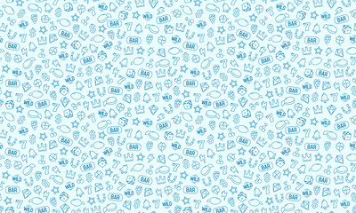 Seamless pattern for Casino. Background with game symbols. Vector template for your design.