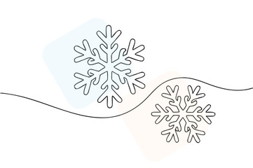 Minimalist Line Art Snowflakes with Pastel Backgrounds Perfect for Winter Holiday Designs and Christmas Card Elements Featuring Geometric Shapes and Simple Elegant Aesthetics