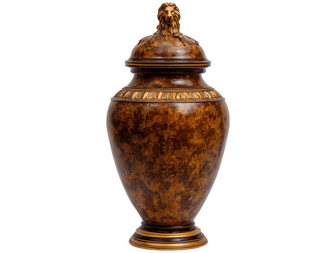 Luxurious Ornate Urn with Lion Head Finial
