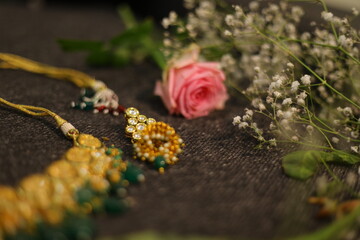 Bridal Indian Designer Jewellery, Kalire closeup for Indian wedding