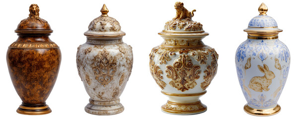 Traditional ornate jar collection