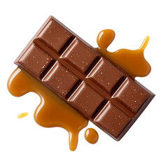 Caramel Chocolate Bar isolated on transparent background