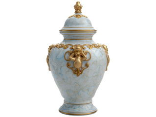 Elegant Ornate Marble and Gold Decorative Urn with Intricate Details