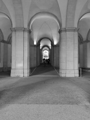 Rome, Italy - July 15, 2025, architectural detail of Palazzo Barberini during the Caravaggio exhibition in Rome, called "Caravaggio 2025", which ended on July 20, 2025.
