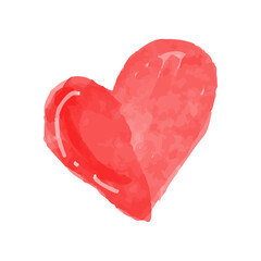 Watercolor Red Heart Illustration Love, Romance and Valentines Day Concept