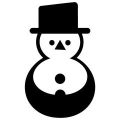 Snowman in Hat Solid Icon