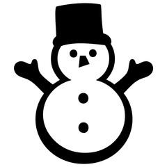 Snowman in Hat Solid Icon