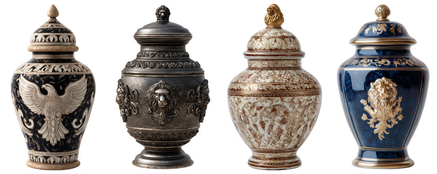 Traditional ornate jar collection