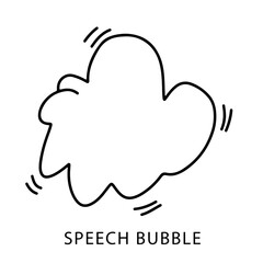 Hand-drawn comic speech bubble outline for dialogue and communication vector illustration