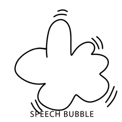 Hand-drawn shaky comic speech bubble illustration for loud announcements and dialogue