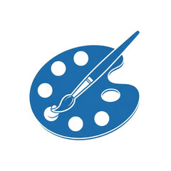 Blue vector art icon, color plate with color icon