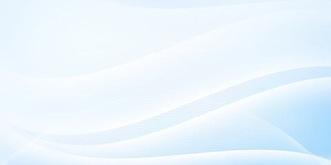 Subtle blue soft smooth lines with bokeh scattered shimmer abstract background. Modern certificate layout or advertising backdrop. Vector illustration