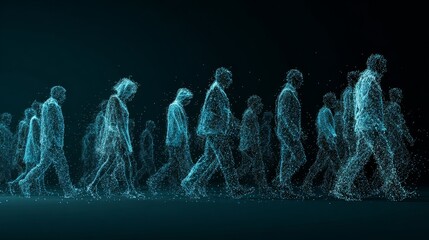 Digital human movement data visualization concept