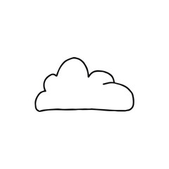 Stylized Cloud Outline Illustration for Weather Themes and Designs, Creating Airy Visuals