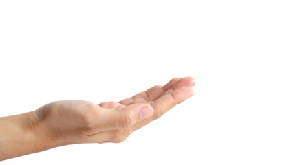 An outstretched hand showing the palm up