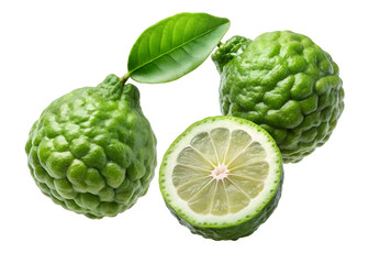 Obraz premium bergamot isolated on transparent white background full depth of field clipping path