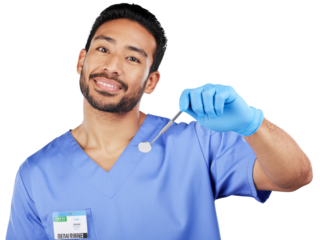 Medical professional holds tweezers close up smiling hospital healthcare transparent background