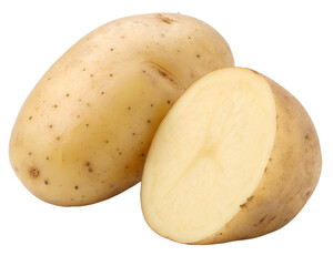 potatoes isolated on transparent white background full depth of field clipping path