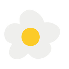 kawaii groovy element. mushroom, yellow flower, white flower, pencil