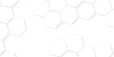 hexagon concept design abstract technology background, white texture background. hexagon abstract background .white and gray hexagon honeycomb geometric copy space,