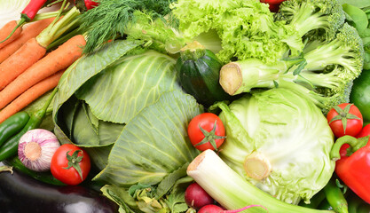 Fresh vegetables on a white background