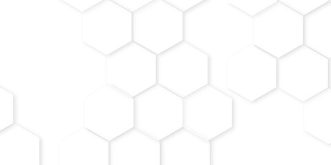 hexagon concept design abstract technology background, white texture background. hexagon abstract background .white and gray hexagon honeycomb geometric copy space, © YUNUS