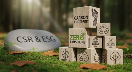 Tranquil Beach Collection of EcoFriendly Cube Symbols Advocating for Sustainable Development, Perfect for Corporate Websites and Presentations.