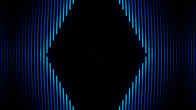 Blue Neon Lines Moving in Turn Background VJ Loop in 4K