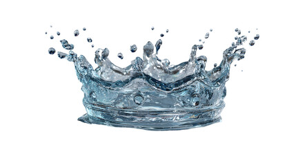 Captivating splash of crystal water in crown shape for design and decor
