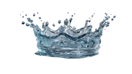 Captivating splash of crystal water in crown shape for design and decor
