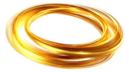 Glowing golden energy swirl ring with dynamic light effect