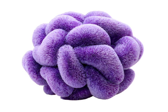 Abstract plush shape resembling a flower or splash in purple texture design for creative projects