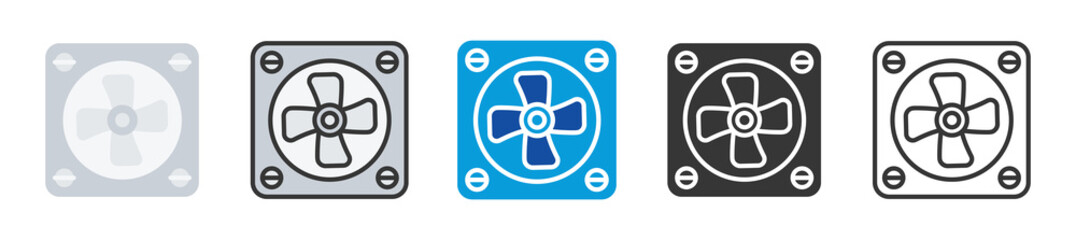 fan icon set multi style various collection