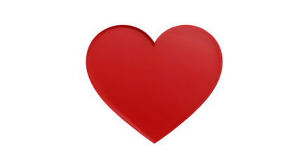 Bright red heart shape on white background for valentine's day or romantic design