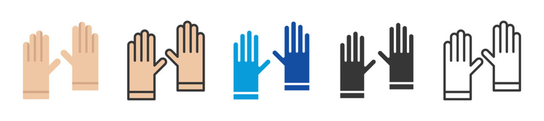 Obraz premium gloves icon set multi style various collection