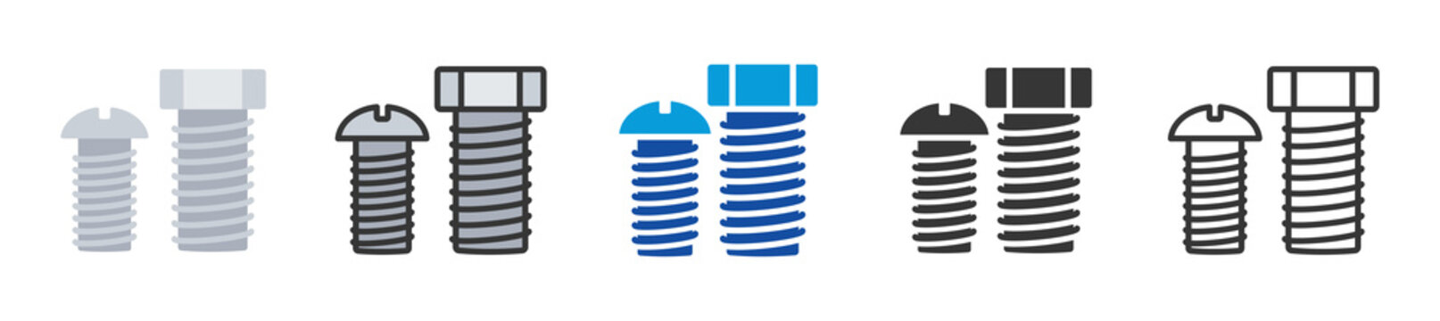 screw icon set multi style various collection