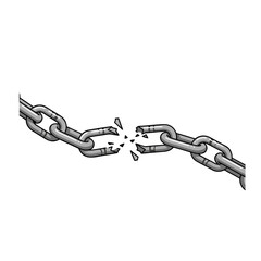 Broken Chain Link Symbolizing Freedom, Strength, and Overcoming Obstacles