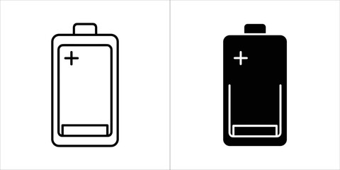Battery level icon in outline and solid black
