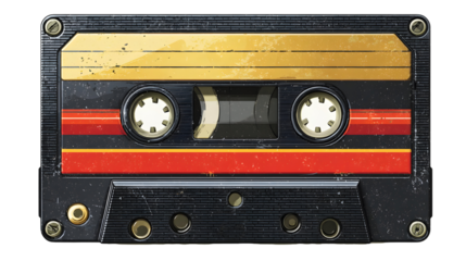 Retro music vibes: classic black cassette tape design for nostalgic themes
