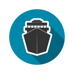 Cargo Ship Delivery Silhouette icon isolated on transparent background