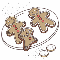 Gingerbread cookies on a plate for christmas