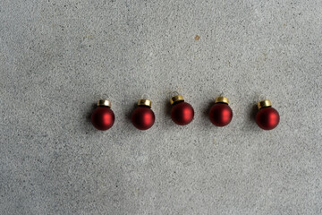 Christmas decorations on the concrete background