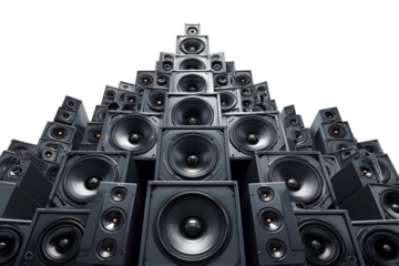 Geometric arrangement of hi-fi speakers for audio design projects