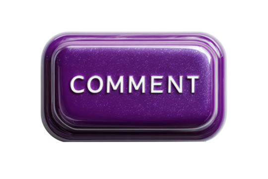 Purple glossy comment button icon