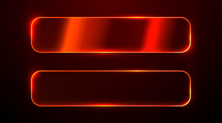 Sleek blue red glowing buttons or frames on a dark background. Modern design for technology and UI concepts. © hobbitfoot