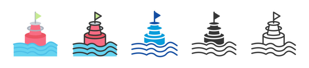 buoy icon set multi style various collection